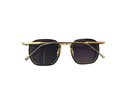 7MD Premium Unisex Square Sunglasses – Elegant Black & Gold Frame with Dark Lenses, Stylish Design with Protective Case