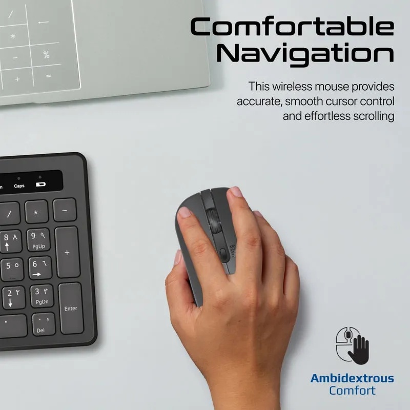 PROMATE Wireless Keyboard and Mouse Combo – Sleek Profile, Full-Size Design | ProCombo-13 |