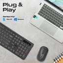 PROMATE Wireless Keyboard and Mouse Combo – Sleek Profile, Full-Size Design | ProCombo-13 |