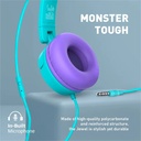 PROMATE Wired Headset – HD Stereo Sound, KidSafe Design, Dual Volume-Limited Levels | Jewel |