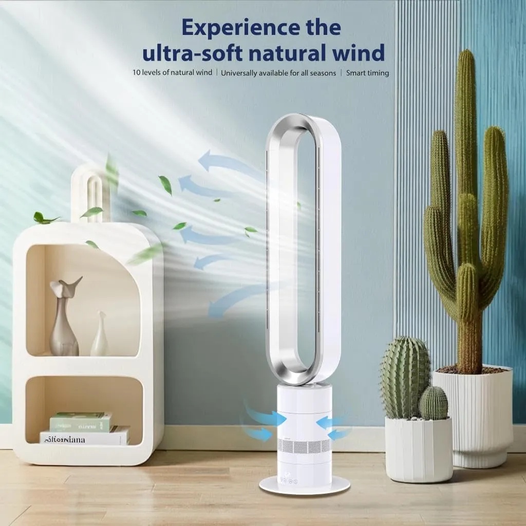 Green Lion Air Cooler – Rechargeable, Portable Leafless Design, 3 Fan Speeds, Up to 6 Hours Runtime, 8000mAh Battery | GNREAIRCOLSWH | GNREAIRCOLDWH |