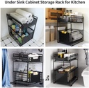 🚨 DISPLAY PIECE 🚨 2 LAYER SLIDING UNDER THE SINK ORGANIZER DRAWER IDEAL CABINET BASKET RACK 🚨 Without box 🚨