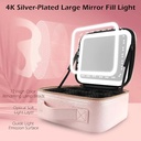 Makeup Organizer Travel Bag – Built-in LED Mirror, Compact & Portable Design