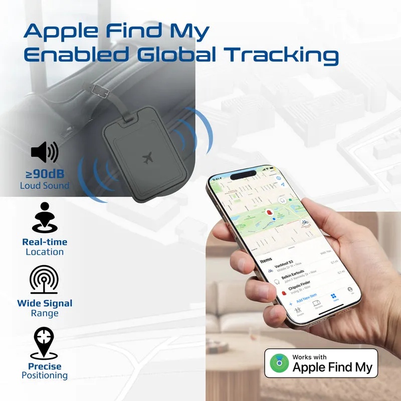 PROMATE Smart Luggage Tag – Anti-Loss Design, Slim Leather Build, Integrated Smart Tracking | HushTag |