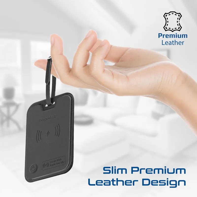 PROMATE Smart Luggage Tag – Anti-Loss Design, Slim Leather Build, Integrated Smart Tracking | HushTag |