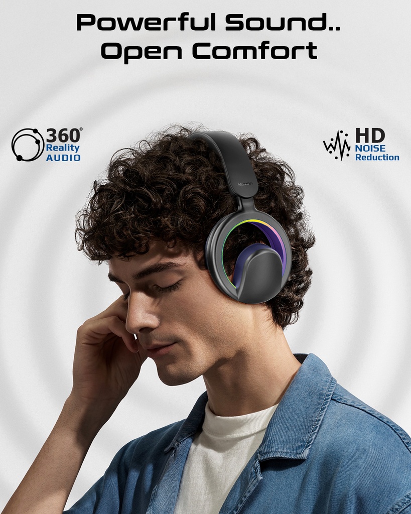Promate High-Fidelity Over-Ear Wireless Headphones – Open-Ear Design, Detachable Microphone | NOVON |