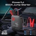 Promate 4-in-1 Emergency Car Jump Starter – 800A Peak Current, 150PSI Air Compressor, 10000mAh Power Bank, Dual USB & Type-C Ports, LED Flashlight | PatrolPack‑4 |