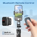 Promate Smart Tripod – 176cm Telescopic Rod, Auto‑Pop Base, 360° AI Face Tracking, Gesture Control, Dual Mount Clamp, Magnetic Bluetooth 5.4 Remote | TriPop‑Ai |