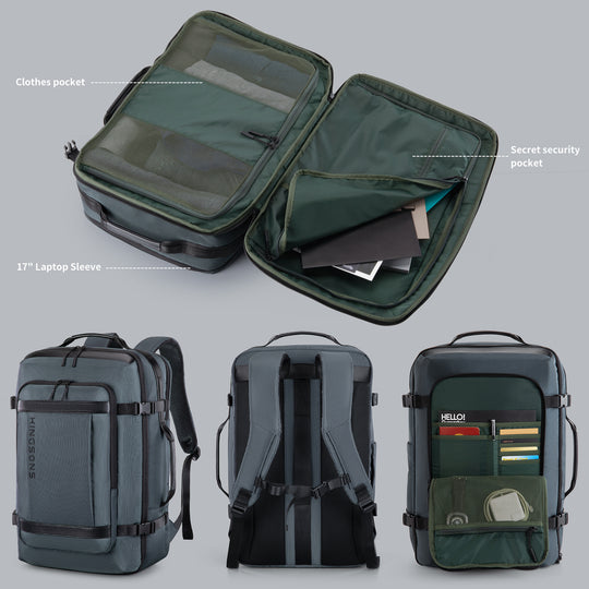 Kingsons 41L Travel Backpack – Lightweight Polyester, Spacious Design, 52x33x29cm Dimensions | KS3264W-B |