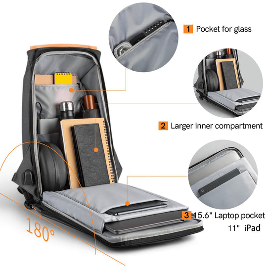 Kingsons 16L Ultra Lightweight Commuter Backpack – Compact & Laptop-Friendly Daypack, Unisex Design, Dark Grey | KS3207W |