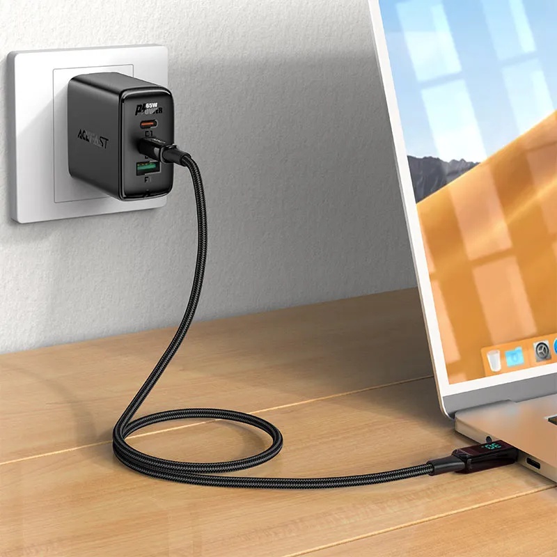 ACEFAST 1.2m USB‑C to Lightning Fast Charging & Data Cable – 30W PD, LED Display, Braided Design | C6‑01 |