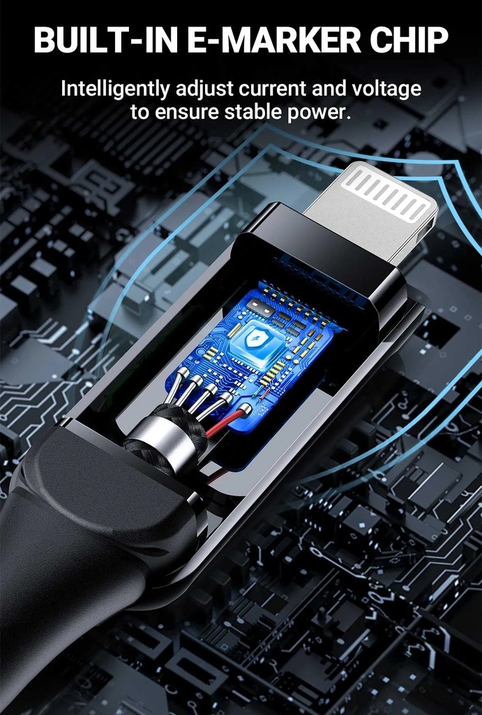ACEFAST 1.2m USB‑C to Lightning Fast Charging & Data Cable – 30W PD, LED Display, Braided Design | C6‑01 |