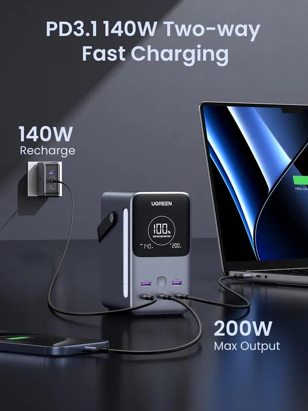 UGREEN 48000mAh Power Bank and 300W – Smart Digital Display, PD Fast Charging, Multi-Port Battery Pack | PB770