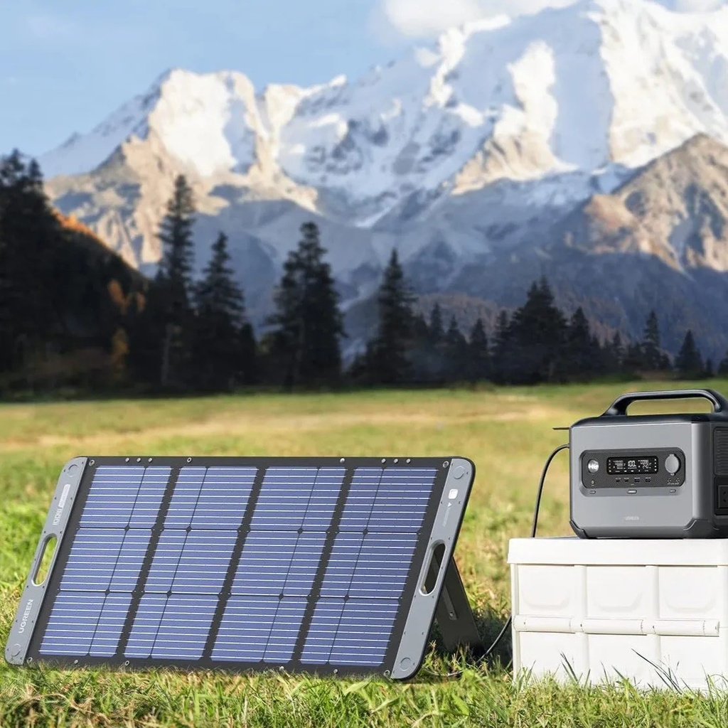 UGREEN 100W Portable Foldable Solar Panel – High-Efficiency Monocrystalline Solar Charger, IP67 Waterproof, Built-in Kickstand & Smart Chip, Ideal for Outdoor Power Stations, Camping, RV & Emergency Use | SC100-15113 |