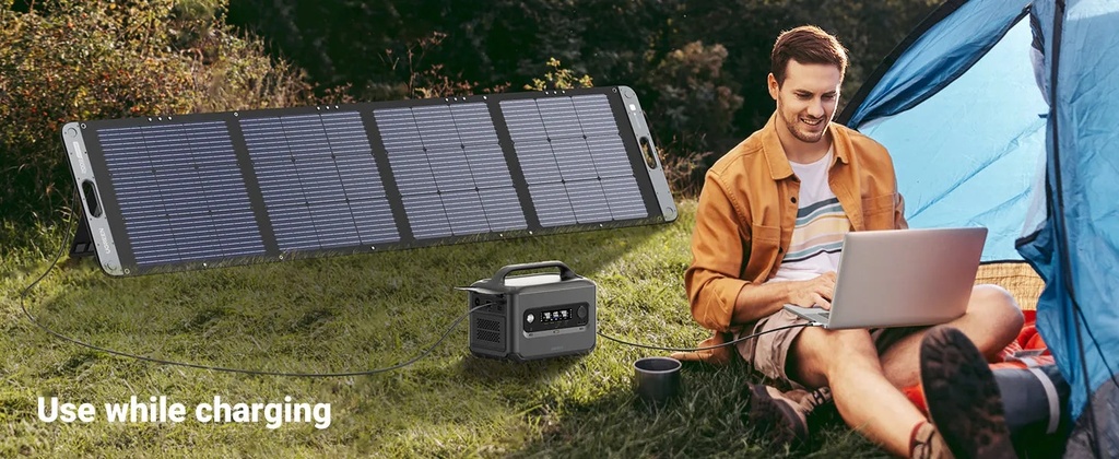 UGREEN 200W Foldable Solar Panel – 23% High Efficiency, Outdoor Solar Kit for Portable Power Stations, Includes XT60 & MC4 Cables | 15114 |