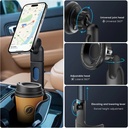 7MD 2‑in‑1 Car Cup Holder Expander & Magnetic Phone Mount – 360° Rotation, Adjustable Arm Extends to 36.2cm, Compatible with Smartphones & Drink Containers | 7MD49625 |