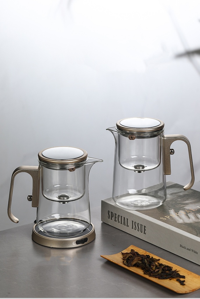 7MD Automatic Glass Teapot – Elegant Borosilicate Tea Kettle with Magnetic Switch, Dual Glass Layers, and Silicone Positioning, Easy Pour Design, 12-Month Warranty | 7MD45325 |