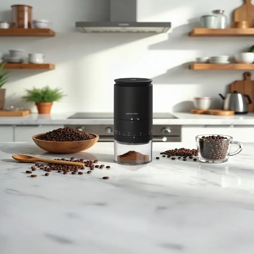 Green Lion Grind Pro – Rechargeable Electric Coffee Grinder, 38 Settings, Ceramic Core, 12500 RPM, USB‑C Charging | PDLFST211WH |