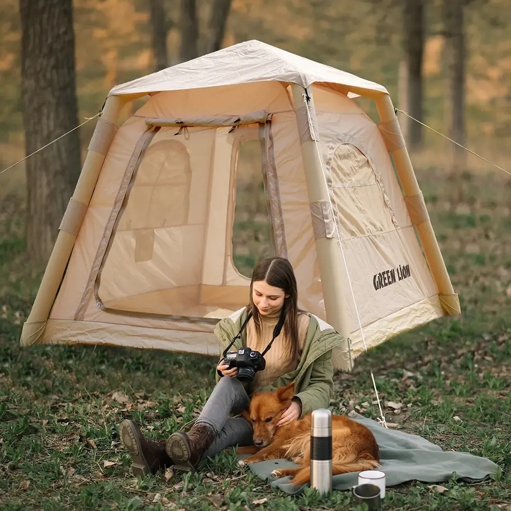 Green Lion GT‑3X Inflatable Tent – 2–3 Person, Waterproof, Quick Setup, UV & Wind Protection | GNGT3XINCTBG |
