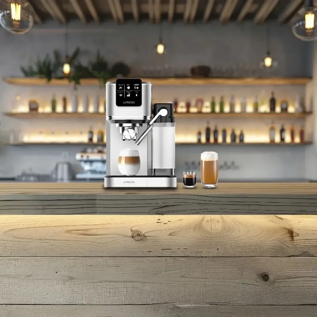 LePresso Latteo Coffee Machine – Hot & Cold Brewing, Milk Frother, 20 Bar, 1350W, 1.2L Water & 1L Milk Tanks, Digital Touch | LPCFFTEM0071-SL |