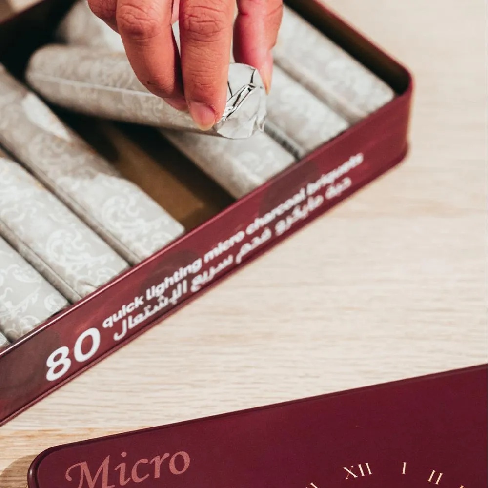 PASSAGE Micro Mini Charcoal – 80pcs, 27mm Quick Ignition, Odorless & Smokeless, Long Burning for Mini Steamers & Hair Straighteners