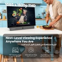 Powerology 27" Portable FHD Smart TV – 1920×1080 TFT‑LCD, Android 14, Built‑in 38400mAh Battery, Dual-Band WiFi, Speakers, Leather Handle & Carry Case | PG27FWH |