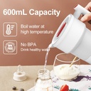 7MD Portable Foldable Electric Kettle – 600ml, Travel-Friendly, Silicone & Stainless Steel, UK 3‑Pin Plug, 850W Rapid Boil | 7MD48025 |