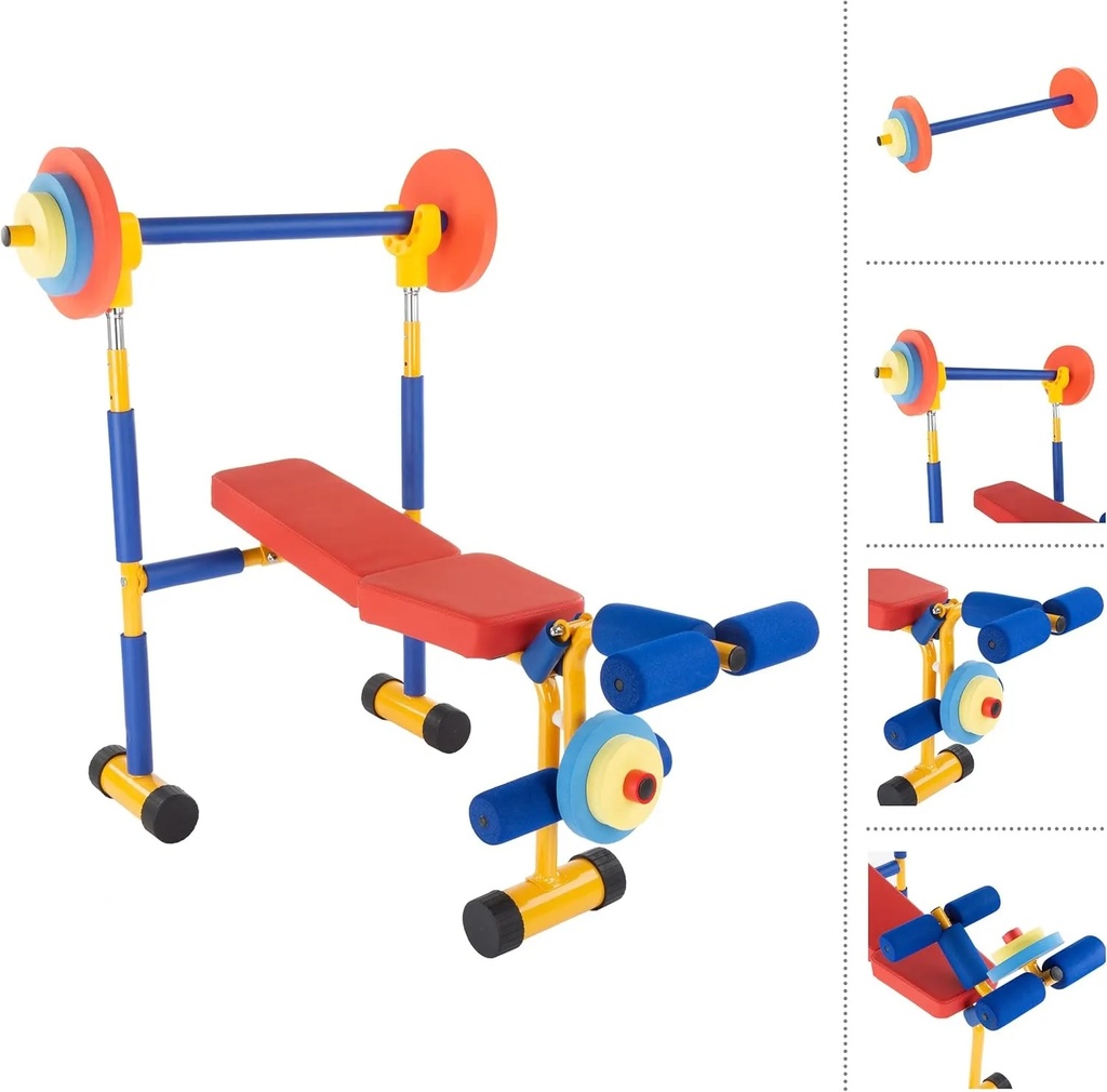 Kids Weight Bench Set – Toddler Gym with Barbell & Leg Press for Ages 3+ | KP03 |