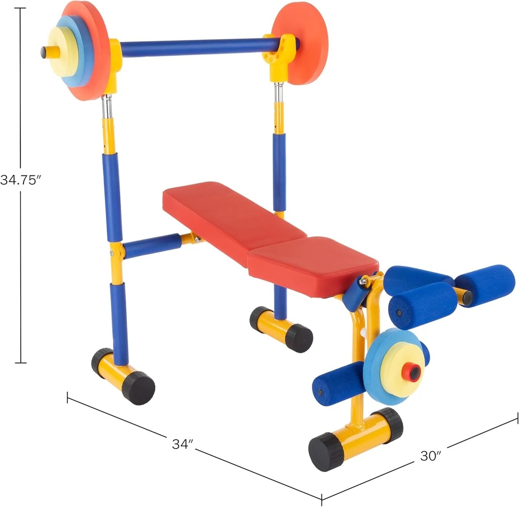 Kids Weight Bench Set – Toddler Gym with Barbell & Leg Press for Ages 3+ | KP03 |