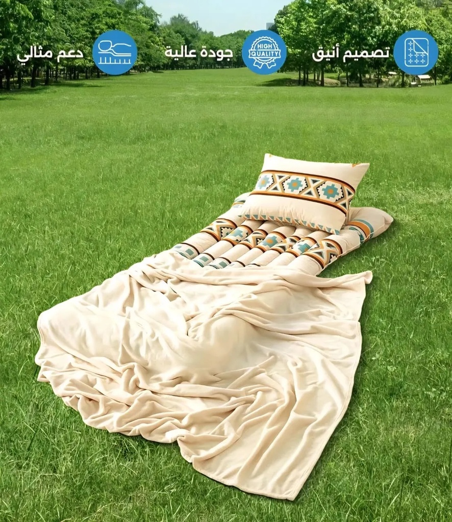 cloudhome Guest & Travel Comfort Pack – Foldable Mattress, Blanket & Pillow Set, Single Size, Microfiber Velvet