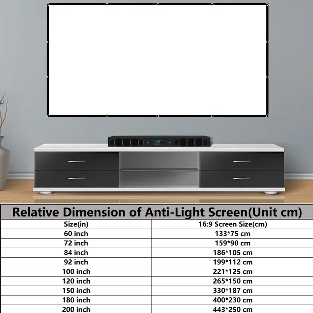 SIMPLE 100-Inch Foldable Projection Screen – No-Crease Design for Outdoor Movies, Home Theater, Office & Education | 132465 |