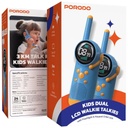 Porodo Kids Dual LCD Walkie Talkies – Flashlight, Keypad Child Lock, 3km Range, 8 Channels, USB‑C Rechargeable | PDKD22 |