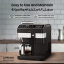 LePresso Americano Pro – Ice & Hot Coffee Machine, 1300W, Smart Touch Control, Built-in Grinder, UK Plug | LPYKFM12D03BK |