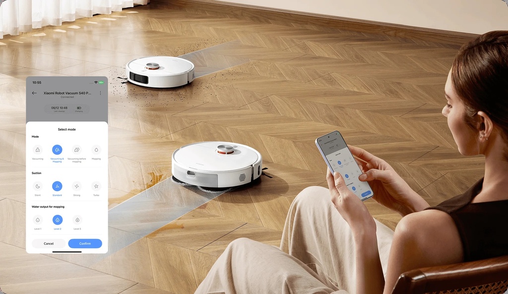 Xiaomi Robot Vacuum S40 Pro – Smart Cleaning Robot with 15000Pa Suction, Dual Mopping, Anti-Tangle Design, Large Battery | OV71GL |