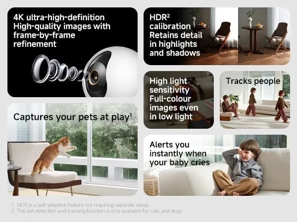 Xiaomi Smart Camera C701 – 4K UHD AI Home Security Cam with WiFi 6, Motion Tracking, Night Vision, Baby & Pet Monitoring