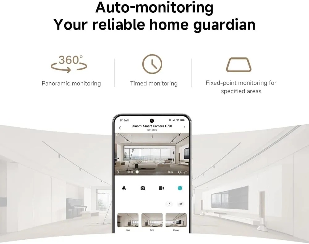 Xiaomi Smart Camera C701 – 4K UHD AI Home Security Cam with WiFi 6, Motion Tracking, Night Vision, Baby & Pet Monitoring