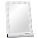Porodo Hollywood Vanity Mirror – 15 LED Bulbs, Bluetooth Speaker, Smart Touch, Brightness Memory, Auto-Off | White Rose Gold | PDLFST162WHRG |