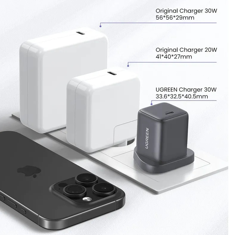 UGREEN 30W USB-C GaN Fast Charger UK Plug – Compact Fast Charging with GaNInfinity™ & Thermal Guard™ | X513 \ 55532 |
