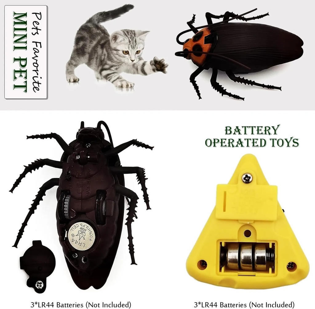A&T TOY Mini RC Cockroach Toy – Realistic Remote Control Insect for Kids & Pets, Battery Included | A&T-43825 |