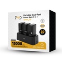 7MD 3-in-1 Power Bank Station with 15000mAh Total Capacity and 20W Fast Charging | 7MD47825 |