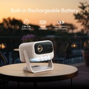 Byintek Mini Smart Android Projector with 700 ANSI Brightness, Full HD 1080P, Built-in 20800mAh Battery and Adjustable 360° Stand with one year free sub | UFO U90 Max GTV |