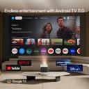 Byintek Smart WiFi DLP Projector with 2200 ANSI Brightness, Full HD 1080P, Google TV 11.0, PTZ Stand and Dual Wireless Microphones for Karaoke & Home Cinema With One Year Free SUB | UFO R90 Max |