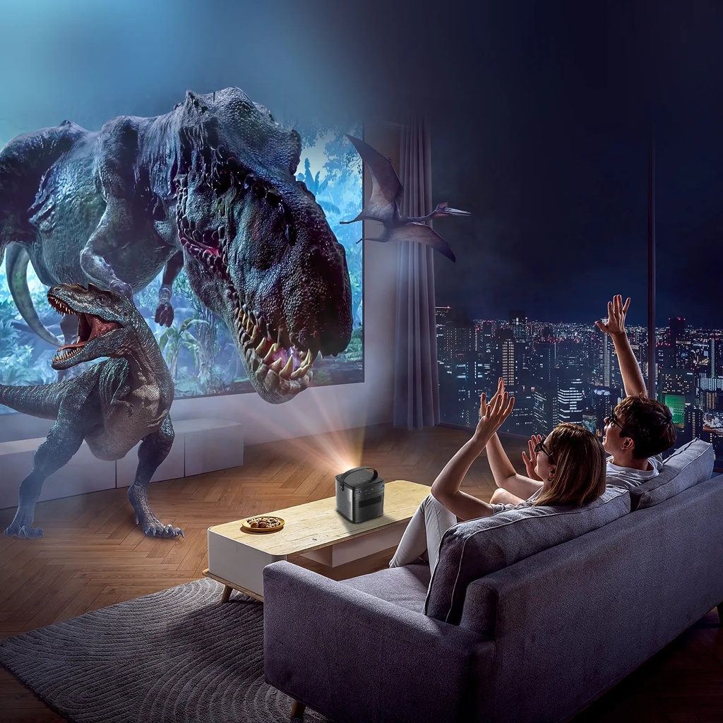 Byintek Portable Smart DLP Home Theater Projector with Full HD 1080P, Android 11, TOF Laser Autofocus and 15000mAh Battery With One Year Free SUB | U80 |