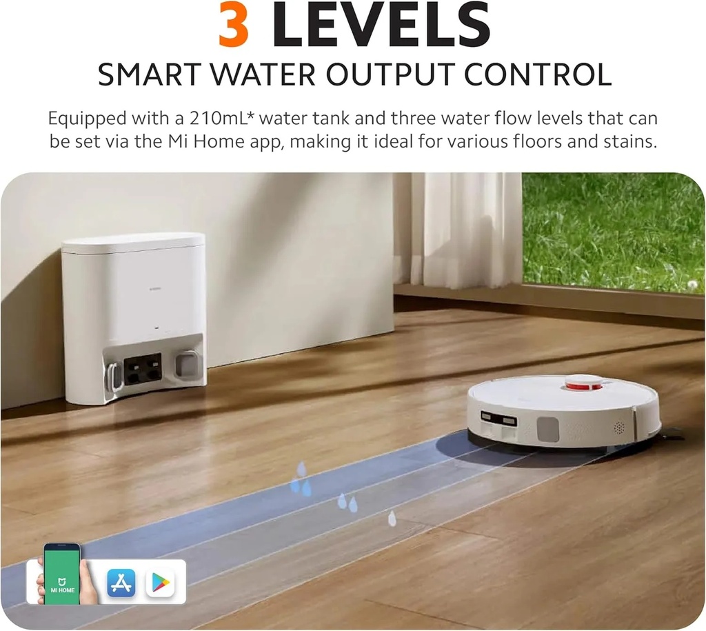 Xiaomi Robot Vacuum H40 – 10,000Pa Suction, LDS Laser Mapping, Auto Dust-Emptying Station, Anti-Tangle Brush, 180-Min Runtime | OV51 |