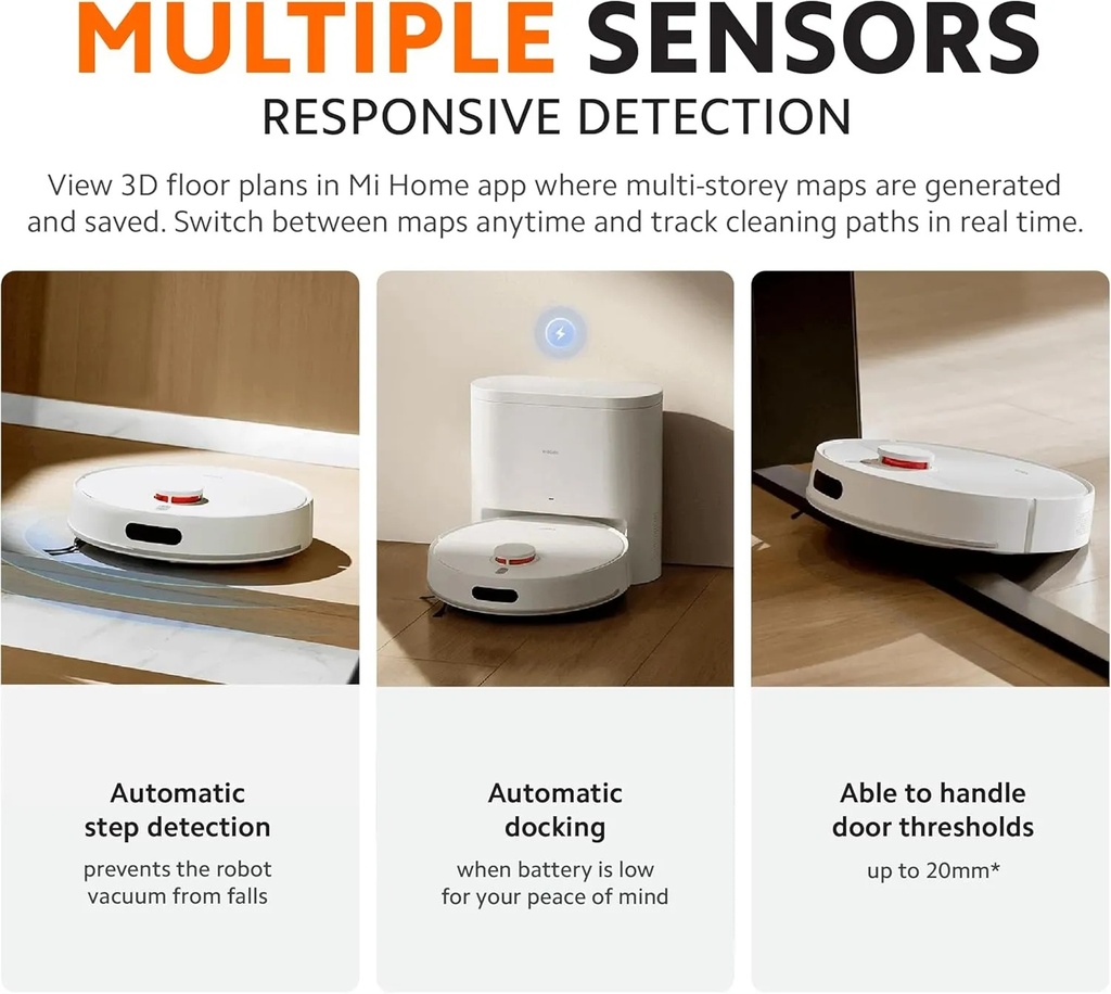 Xiaomi Robot Vacuum H40 – 10,000Pa Suction, LDS Laser Mapping, Auto Dust-Emptying Station, Anti-Tangle Brush, 180-Min Runtime | OV51 |