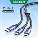 UGREEN 2-in-1 USB-C to Dual USB-C Braided Fast Charging Cable - 100W PD3.0 & QC3.0, Smart E-Marker, High-Speed Data Transfer | US561 \ 35087 |