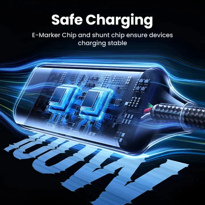 UGREEN 2-in-1 USB-C to Dual USB-C Braided Fast Charging Cable - 100W PD3.0 & QC3.0, Smart E-Marker, High-Speed Data Transfer | US561 \ 35087 |