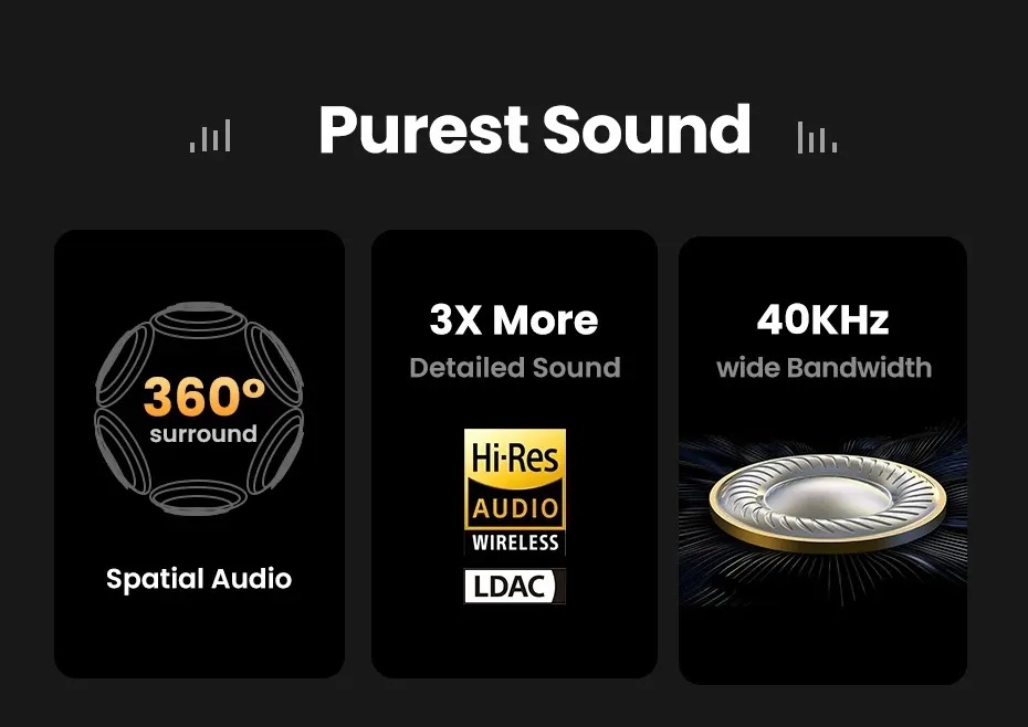 UGREEN HiTune H6 Pro Hybrid Active Noise-Cancelling Earbuds - LDAC Hi-Res Audio, 30H Playback, 6-Mic Calls | WS203 \ 35873 |