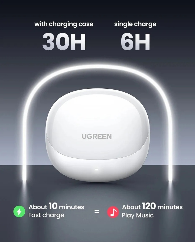 UGREEN HiTune H6 Pro Hybrid Active Noise-Cancelling Earbuds - LDAC Hi-Res Audio, 30H Playback, 6-Mic Calls | WS203 \ 35873 |