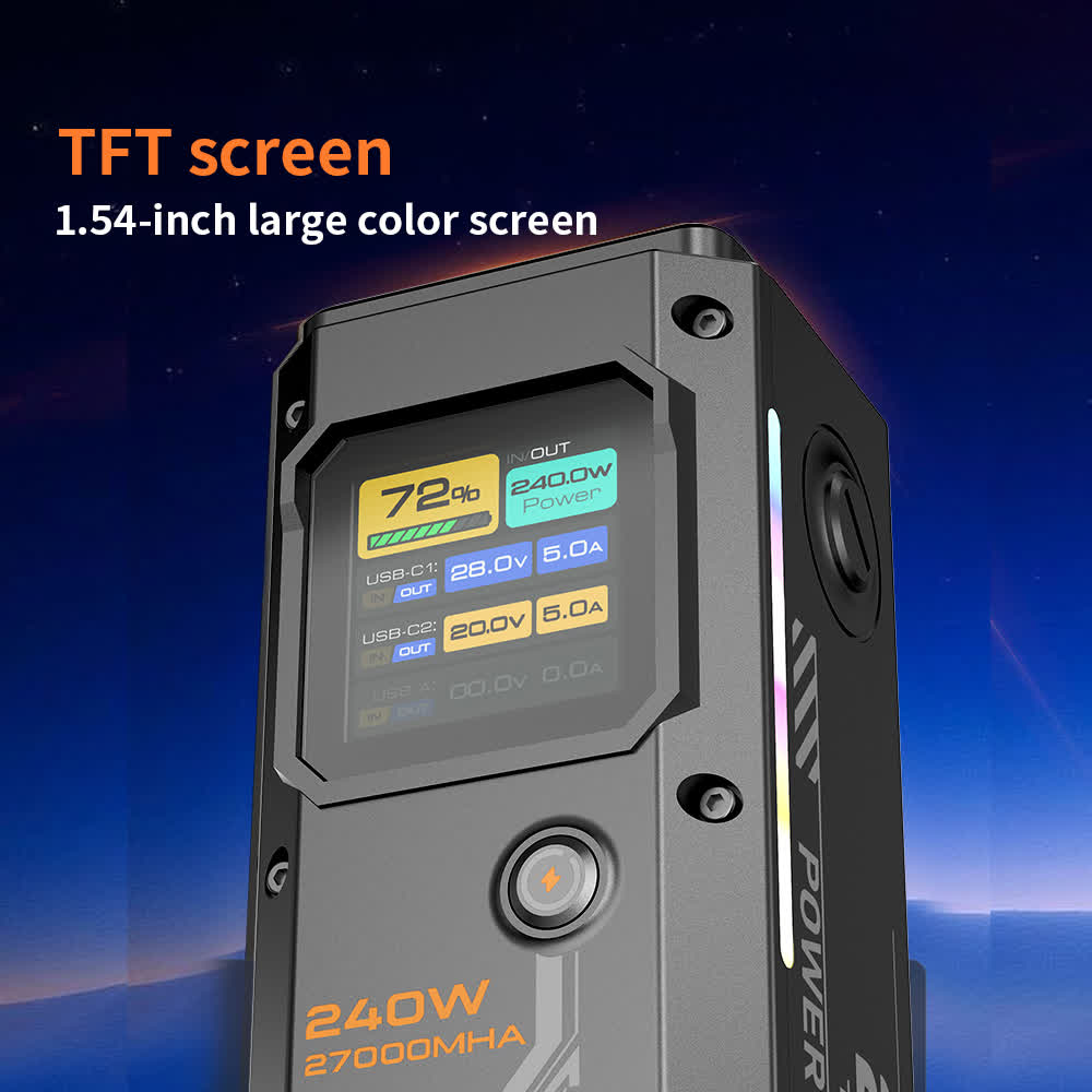 7MD 240W Power Bank 27000mAh with 1.54” TFT Display | PD 3.1 Fast Charging | 7MD44925 |